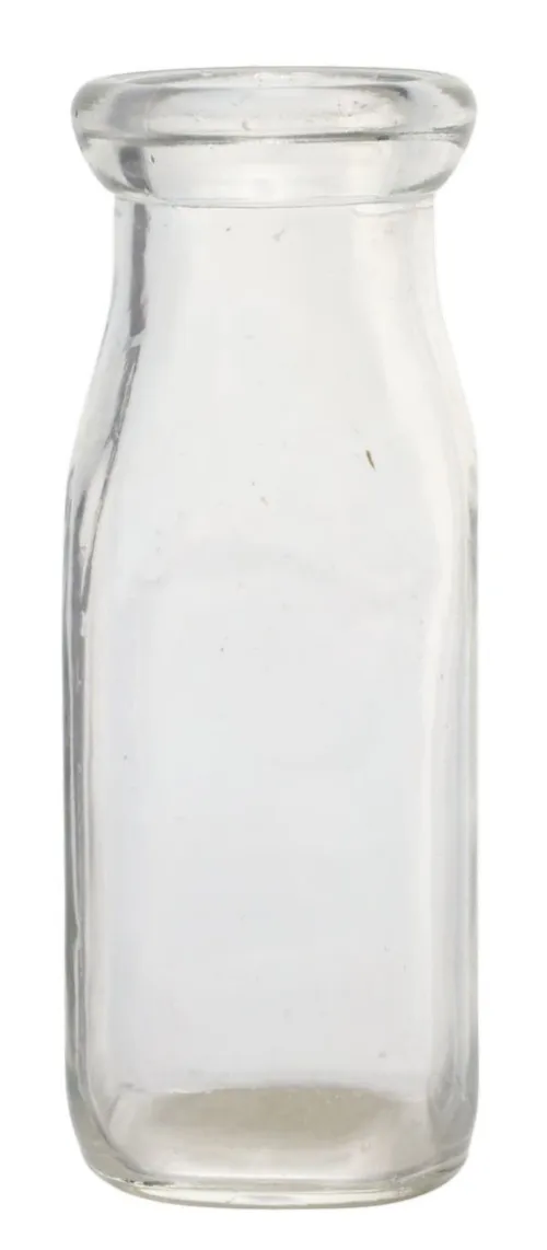 Antique Clear Glass Thick Rimmed Milk Bottle