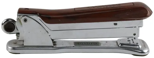 Vintage Light Brown & Chrome Stapler