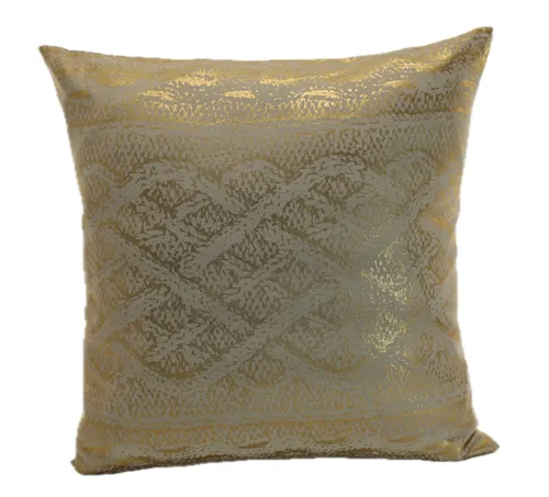 Gold Painted Stamp Print Throw Pillow