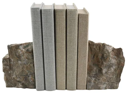 Natural Polished Rock Bookend Set