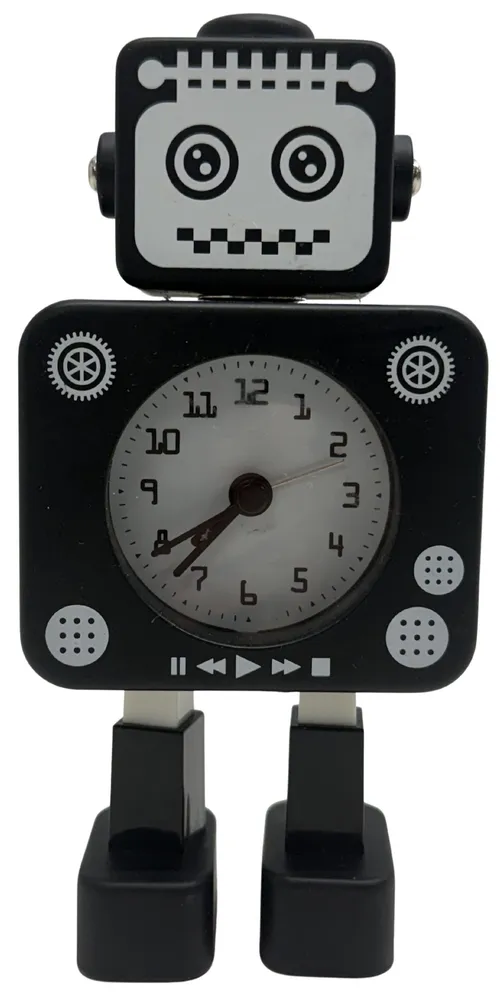 Black & White Robot Clock