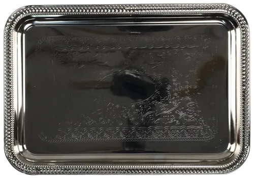 Silver Metal Ornate Tray