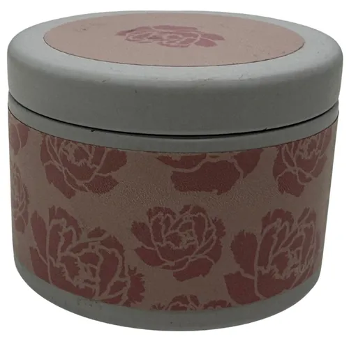 Pink & White Floral Tin Candle