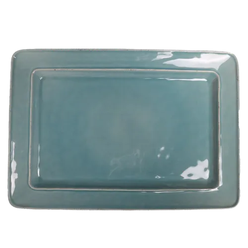 Cloudy Turquoise Rectangular Serving Platter