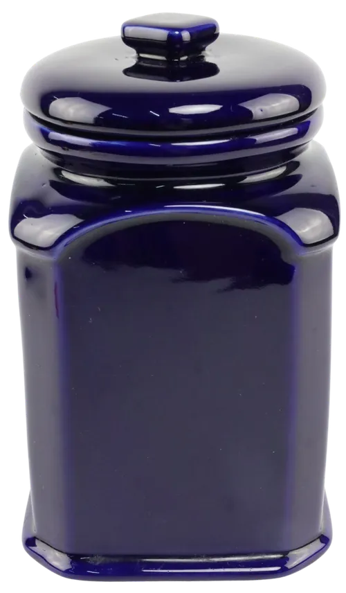 Royal Blue Ceramic Canister With Lid