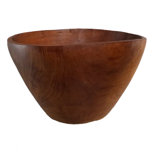 Red Walnut Wood Serving Bowl