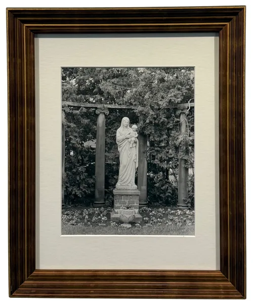 Black & White Stone Statue Photograph In Gold Frame