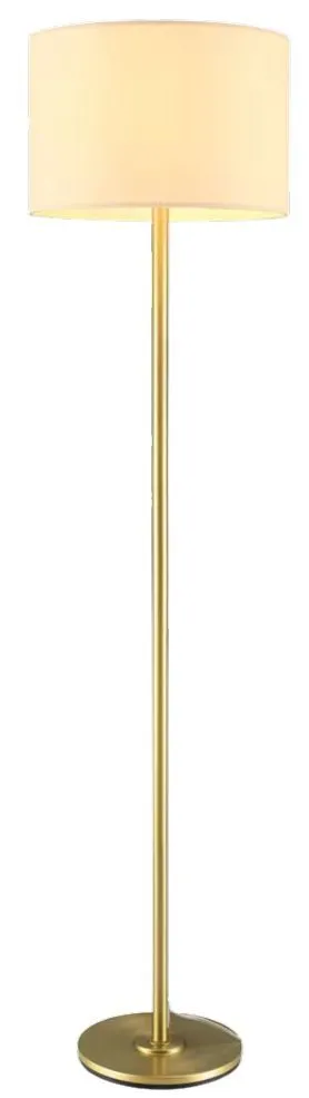 Brushed Gold Floor Lamp With White Shade