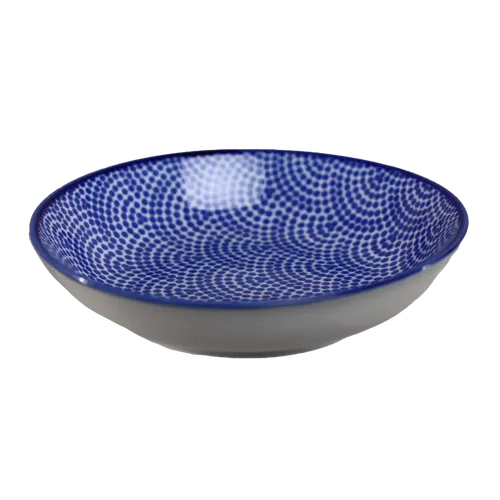 Blue Dotted Scallops Ceramic Pinch Bowl