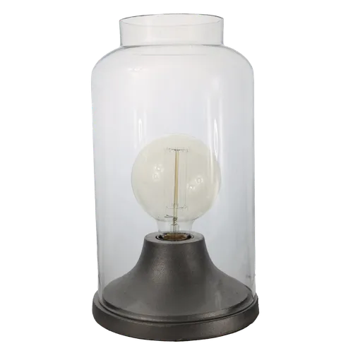 Bell Jar Table Lamp With Matte Chrome Base