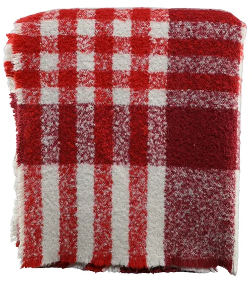 Red Striped Tartan Throw Blanket