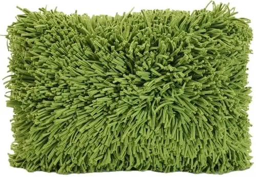 Leaf Green Jersey Shag Throw Pillow
