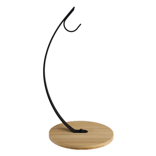 Black Metal & Bamboo Banana Hanger Stand