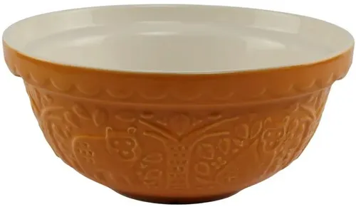 Orange Ceramic Forest Animals Bear Mixing Bowl