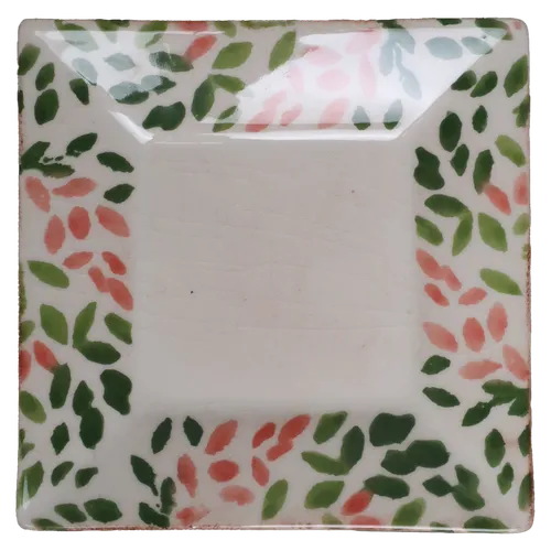 Painted Flower Petals Square Plate