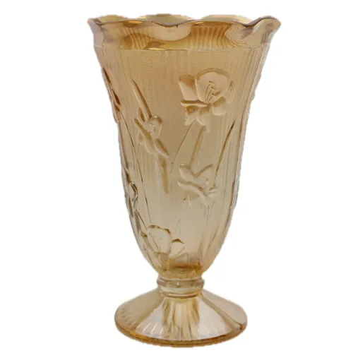 Metallic Ochre Glass Vase