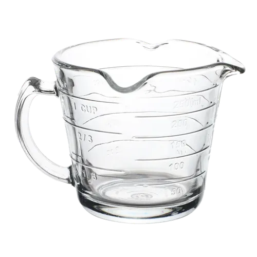 Clear Glass Triple Spout 1 Cup Measuring Cup