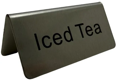 Stainless Steel Tent Iced Tea Sign