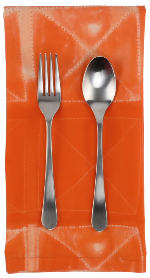 Orange & White Tye Dye Squares Pattern Napkin