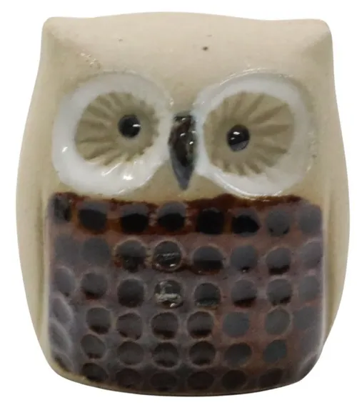 Stoneware Painted Owl - E