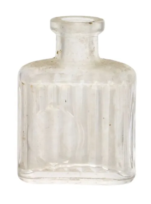 Antique Clear Glass Apothecary Bottle - P