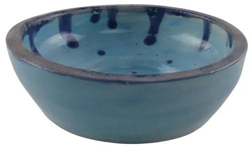 Blue Glazed With Blue Drips Decorative Bowl