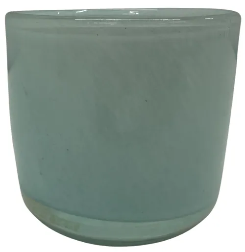 Aqua Blue Glass Candle Holder