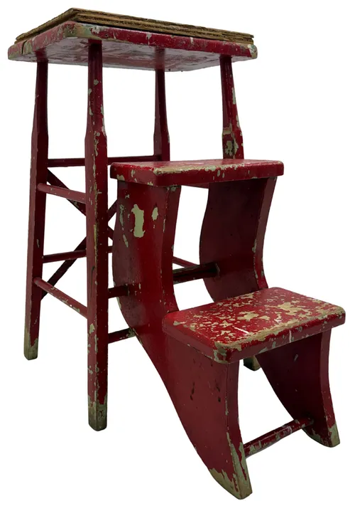 Rustic Red Painted Step Stool