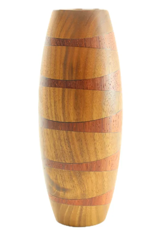 Banded Rare Wood Vase