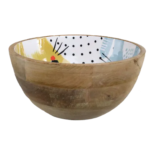 Triple Cat Wood Serving Bowl