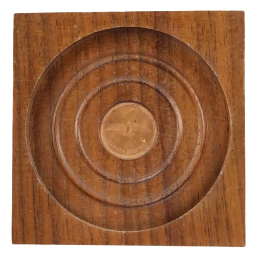Vintage Wood Coaster With Centennial Bird Penny