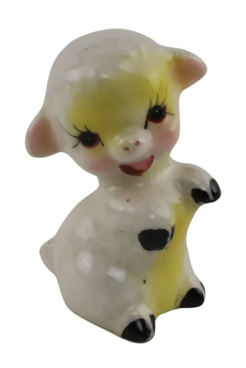 White Lamb Ceramic Figurine