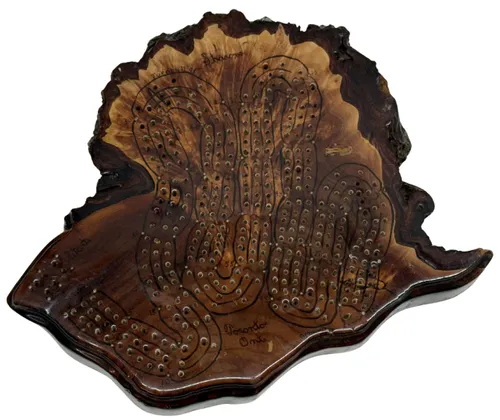 Natural Wood Slab Live Edge Cribbage Game Board