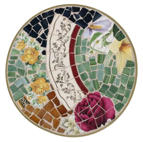 Round Gold & Tile Trivet
