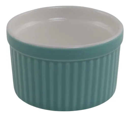 Pastel Blue Ribbed Ceramic Ramekin