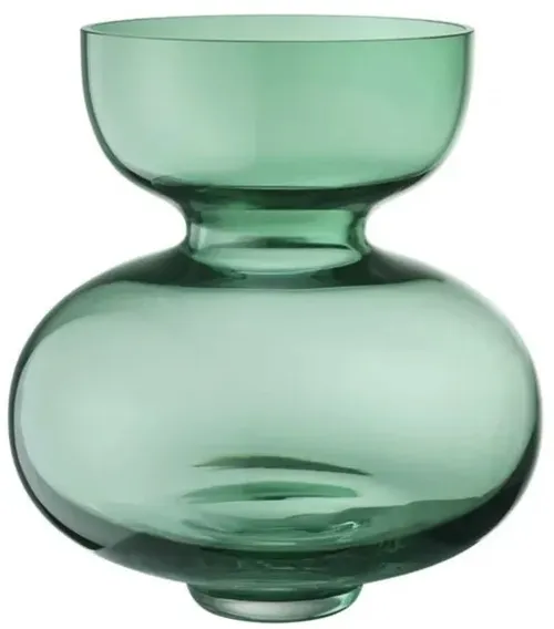 Clear Green Glass Alfredo Vase