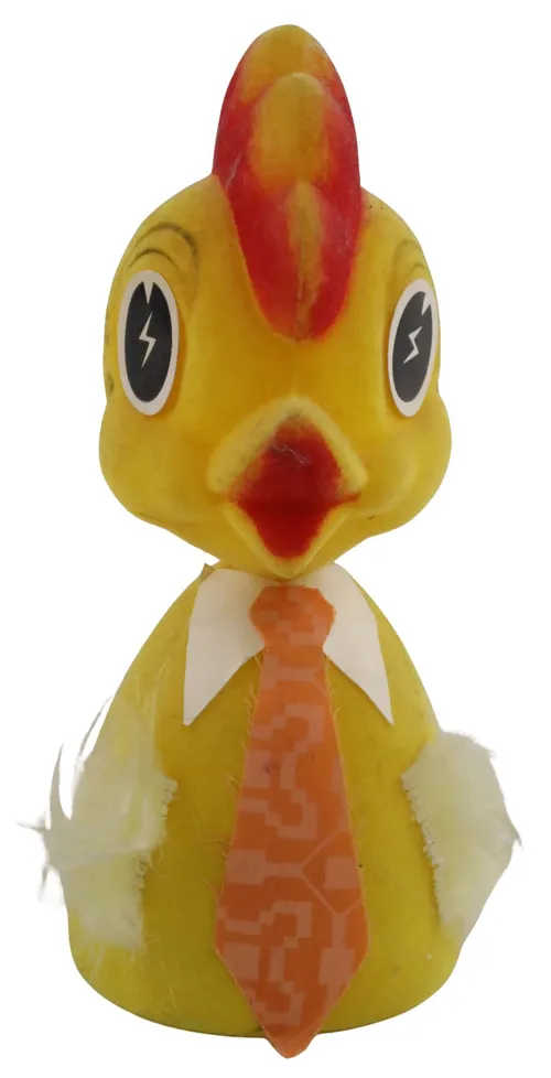 Vintage Felted Yellow Chicken