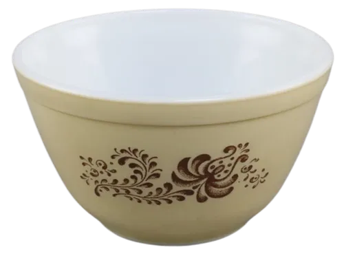 Beige With Brown Pattern Mixing Bowl - Small