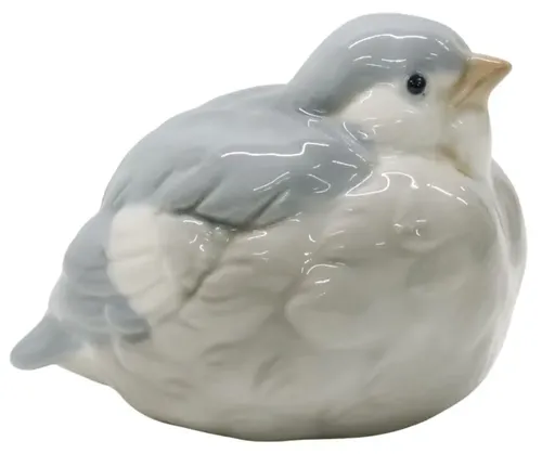 Soft Blue & Grey Porcelain Bird 