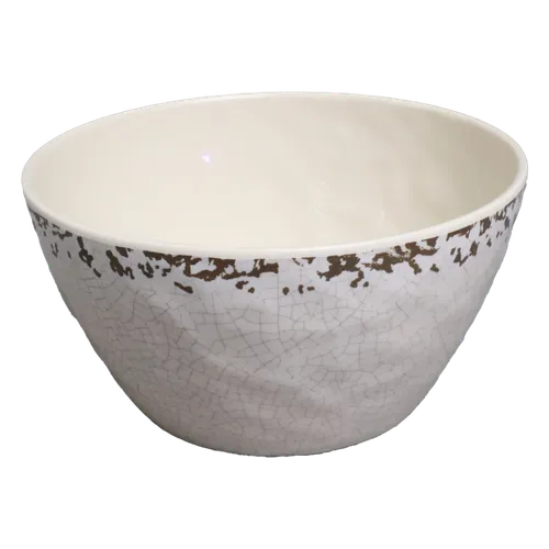 Beige Crackled Patina Melamine Bowls