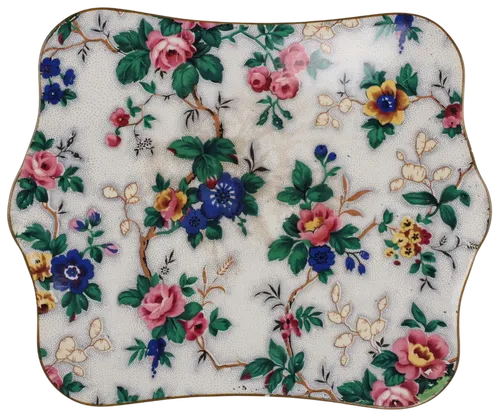 Antique White Floral Serving Platter