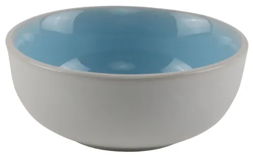 White Small Bowl With Blue Interior