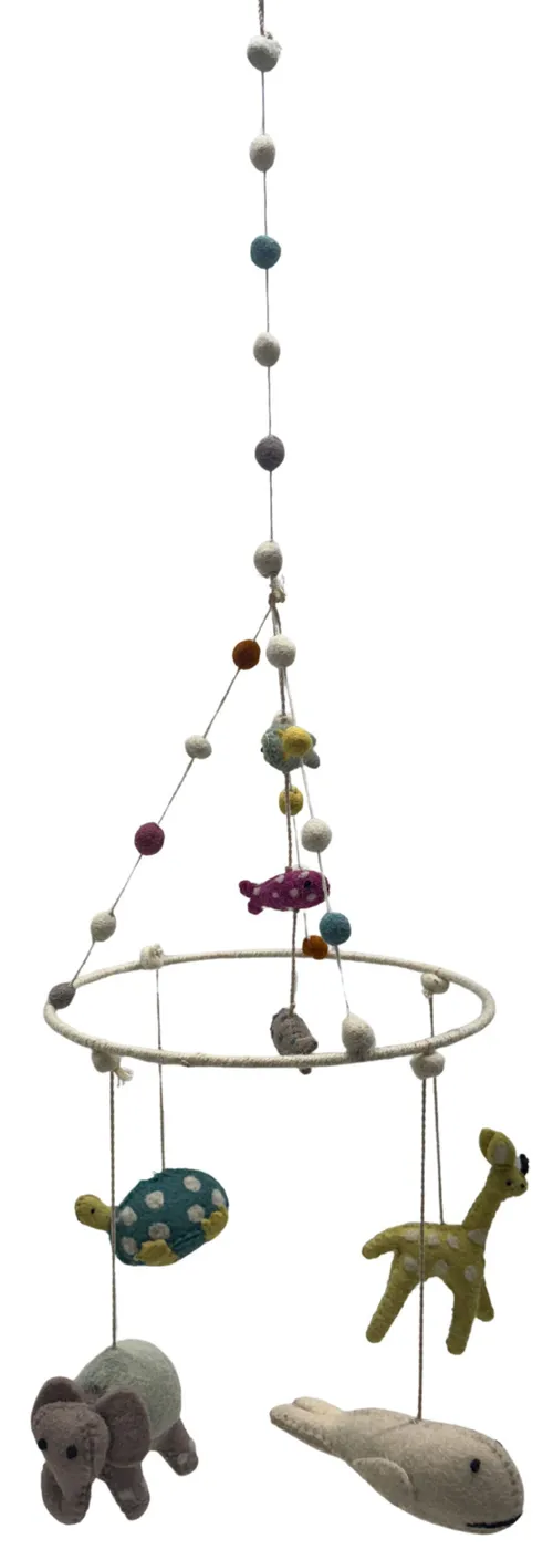 Felted Wool Animal Baby Mobile