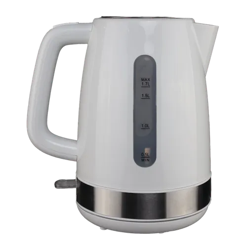 White & Brushed Metal Electric Kettle