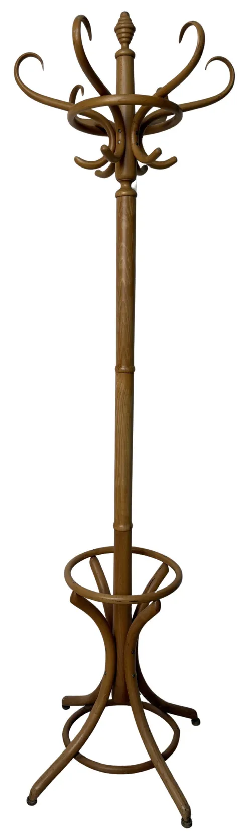 Cane Wood Standing Coat Rack