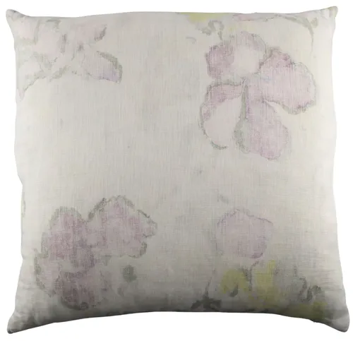 Soft Watercolour Floral Linen Throw Pillow