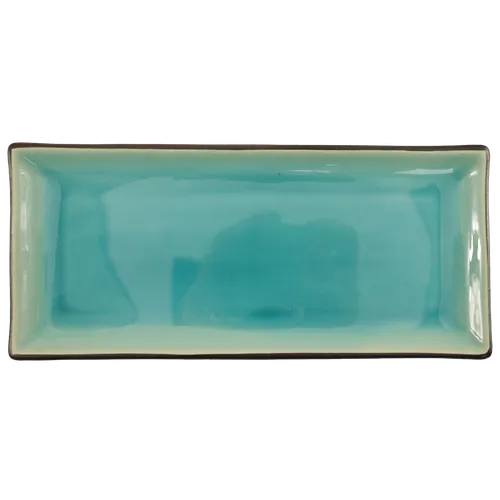 Crackled Ocean Blue Ceramic Rectangular Sushi Tray