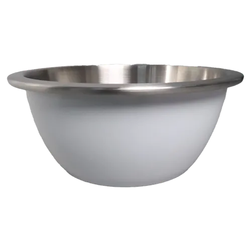 Stainless Steel Mixing Bowl With White Shell & Black Rubber Base - Medium