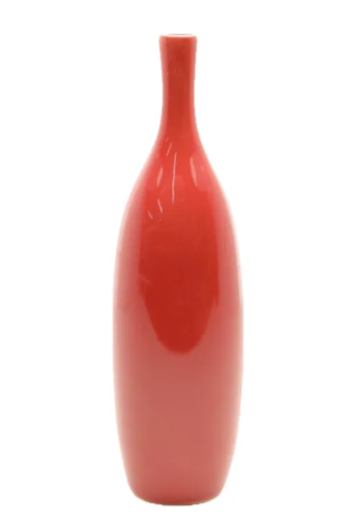 Red Smokey Topaz Tall Ceramic Bud Vase