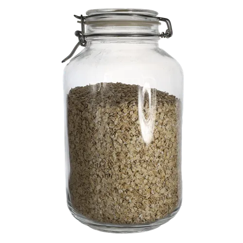 Large Glass Canister With Oatmeal